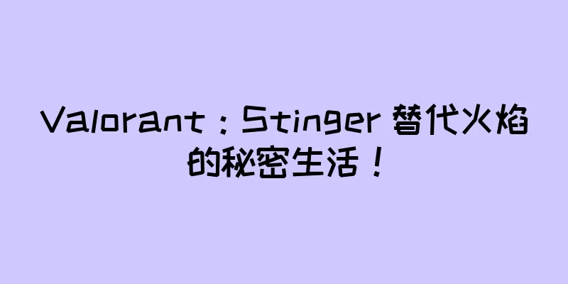 Valorant：Stinger 替代火焰的秘密生活！
