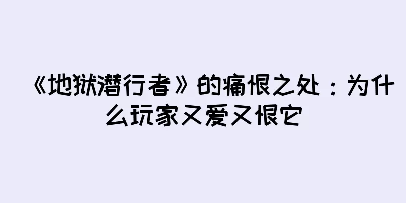 《地狱潜行者》的痛恨之处：为什么玩家又爱又恨它
