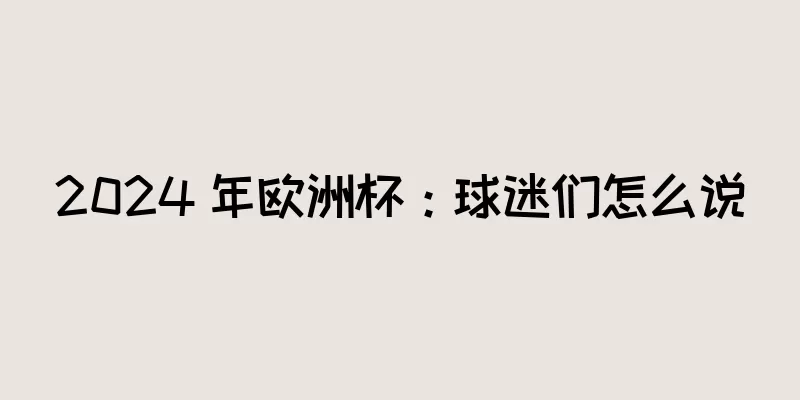 2024 年欧洲杯：球迷们怎么说