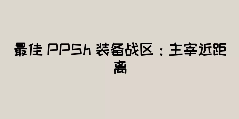最佳 PPSh 装备战区：主宰近距离